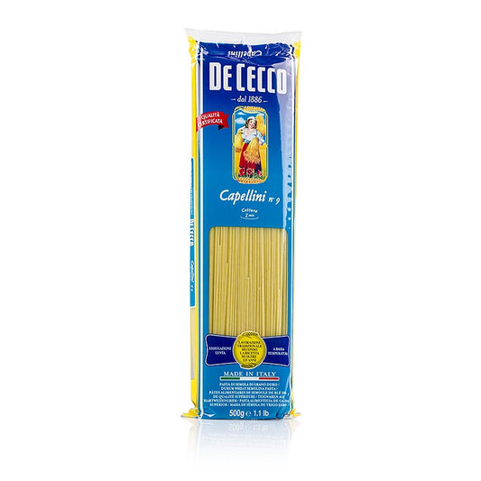 De Cecco Capellini, no9, 500 g - pâtes italiennes fines pour des plats délicieux