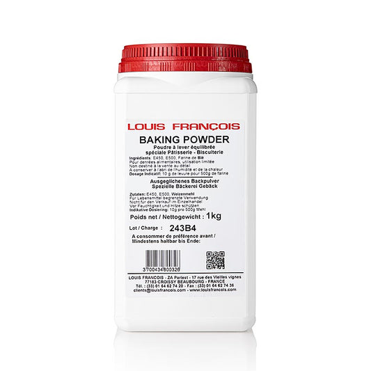 Poudre à lever, 1 kg emballé dans un récipient pratique et hermétique pour une fraîcheur durable