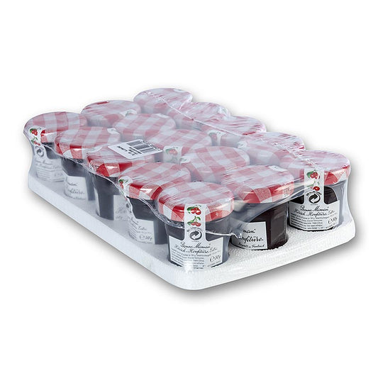 Bonne Maman - Portion de confiture de cerises, 450 g, 15 x 30 g : délicieuse confiture emballée en portions pratiques de 30 g chacune