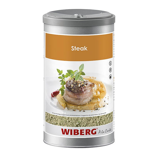 Sel d'assaisonnement pour steaks Wiberg, avec un mélange d'épices, grossièrement moulu, 950 g, parfait pour assaisonner les steaks et autres plats de viande
