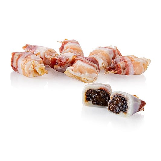 VULCANO Speckzwetschken, bacon de qualité supérieure et prunes, de Styrie, 120 g - Un délicieux mélange de bacon de qualité supérieure et de prunes juteuses de Styrie, 120 g