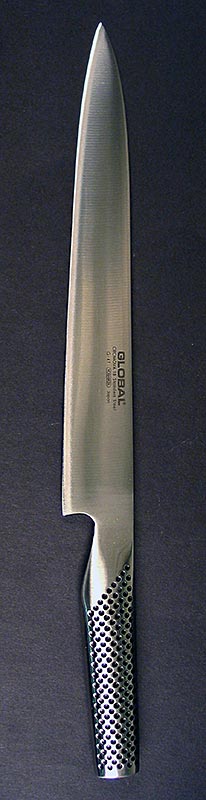 Global G-47 Couteau à sashimi avec aiguisage double face, 25cm, 1 pièce, idéal pour trancher le poisson cru et créer des coupes sashimi parfaites