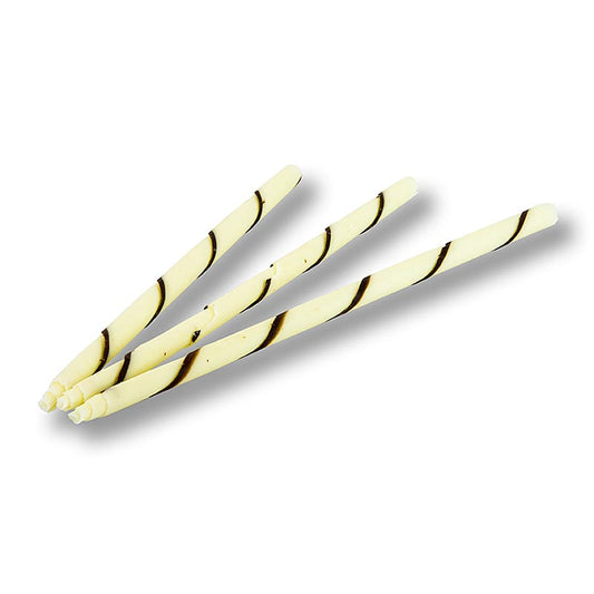 Cigares au chocolat - Panatella, blanc avec des rayures foncées, 20cm de long, ø 6mm, 715 g, 110 pièces