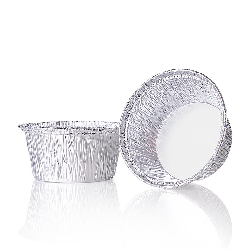 Plateaux à emporter jetables en aluminium, ø 80mm, 34mm de haut (Alcan 46100/535336), 100 pcs - idéal pour l'emballage et le transport des aliments