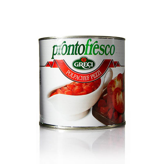 Tomates en dés Polpachef Pezzi, Prontofresco, 2.5 kg - tomates en conserve de haute qualité italienne