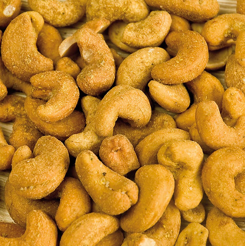 Emballage de 2,5 kg de noix de cajou au curry, parfait pour les grands rassemblements et les événements.