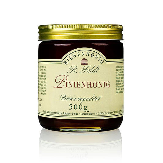 Miel de pin, mer Égée, miel de pin foncé, légèrement épicé avec des notes d'herbes, 500 g - Miel naturel des forêts de pins de la mer Égée, merveilleusement aromatique et riche en notes épicées, parfait pour les gourmets, 500 g