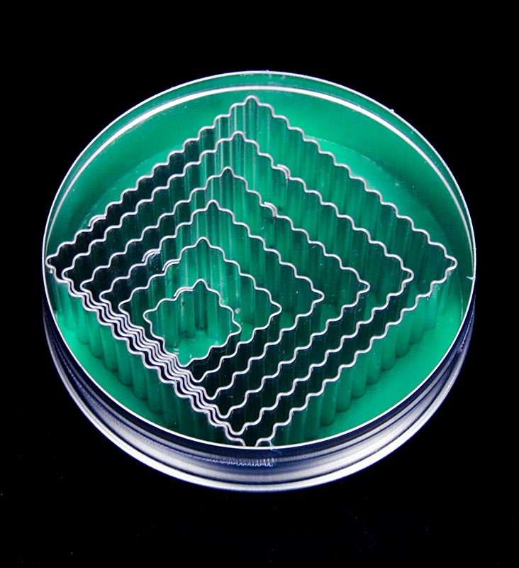 Jeu de coupe-étain, ondulé, carré, 6 tailles différentes, 23-85mm, 30mm de haut