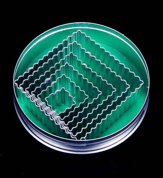 Jeu de coupe-étain, ondulé, carré, 6 tailles différentes, 23-85mm, 30mm de haut