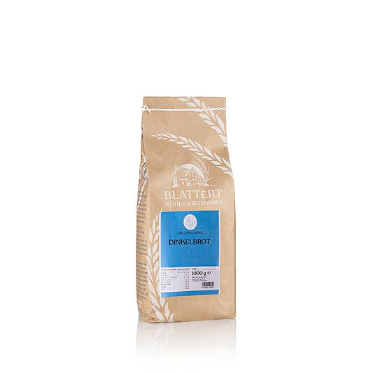 Mélange d'épeautre biologique pour la cuisson du pain, disponible en paquet de 1 kg chez Blattert Mühle
