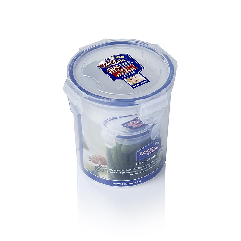 Boîte fraîcheur Lock & Lock, 700 ml, ronde 101x118mm, 1 pièce, récipient hermétique en plastique pour la conservation des aliments