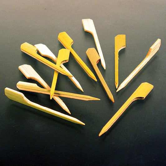 Brochettes en bambou, avec extrémité en forme de feuille, 7cm, 250 pièces, idéales pour servir des amuse-gueules et des snacks lors de fêtes et d'événements
