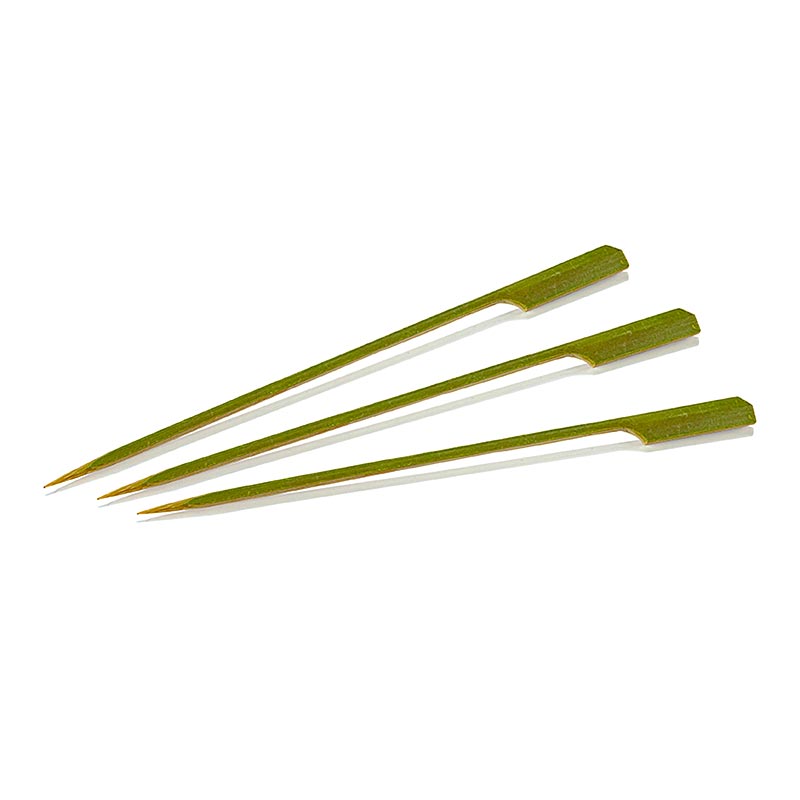 Brochettes en bambou avec extrémité en forme de feuille de 18 cm de long, paquet de 250 pièces