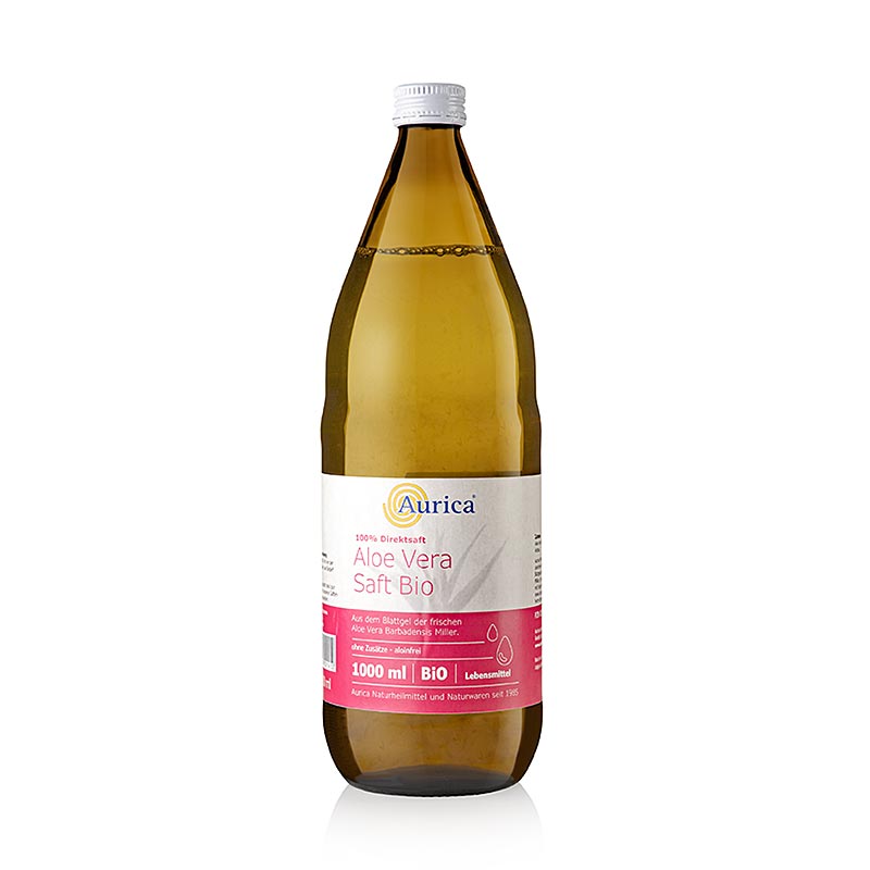 Jus d'aloe vera, 100%, bio, 1 litre - Jus d'aloe vera naturel et bio de haute qualité en bouteille de 1 litre