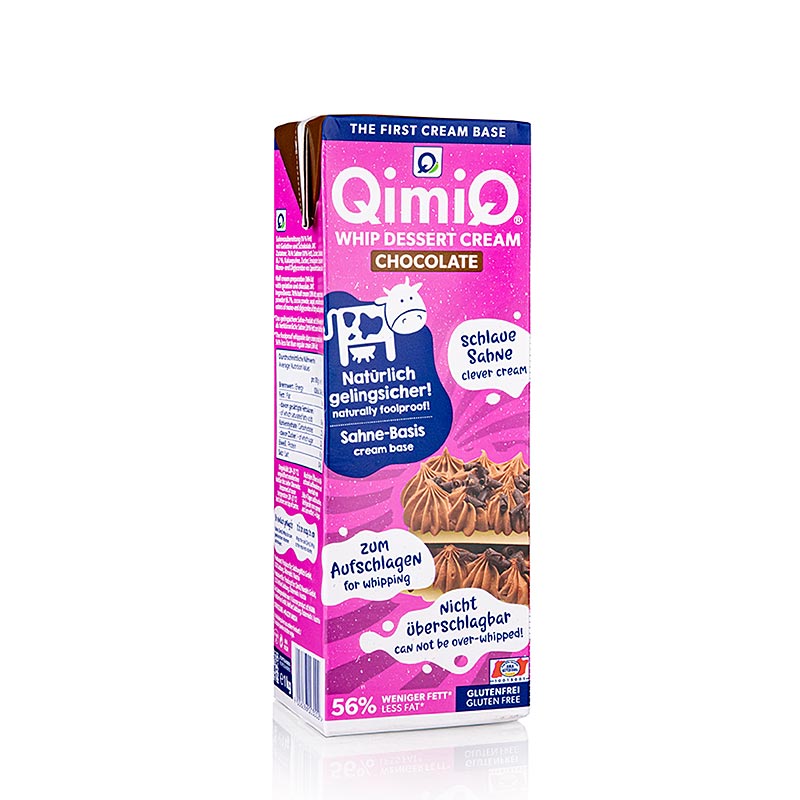 QimiQ Whip chocolat, crème fouettée froide dessert, 16% de matières grasses, 1 kg - dessert au chocolat délicieusement crémeux et savoureux pour une fin de repas parfaite