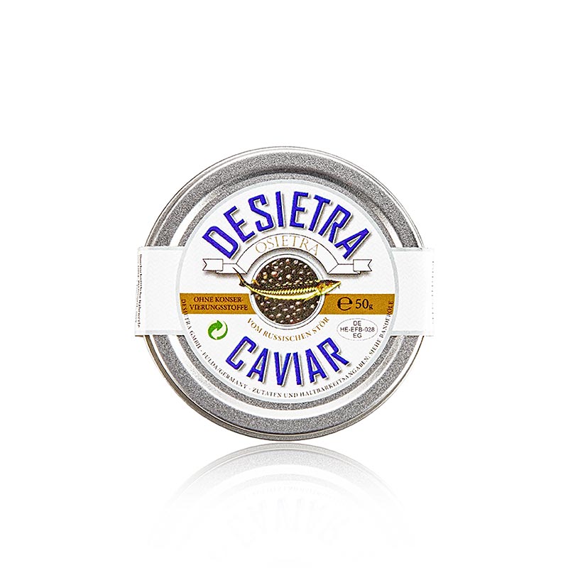 Rare Desietra Osietra caviar (gueldenstaedtii) de 50 g, sans conservateurs