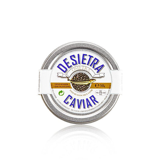 Rare Desietra Osietra caviar (gueldenstaedtii) de 50 g, sans conservateurs