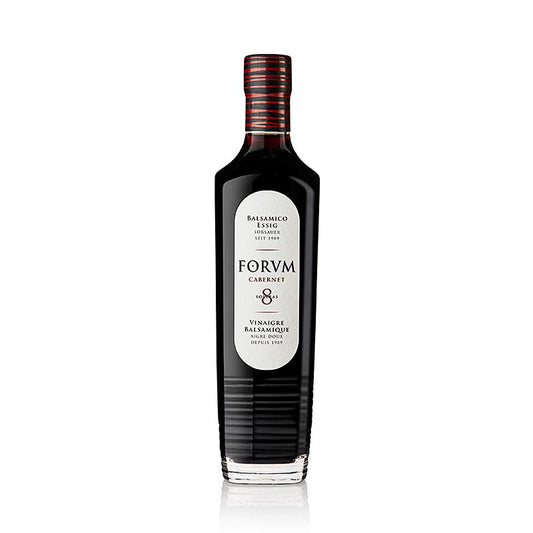 Bouteille de 500 ml de vinaigre FORVM Cabernet Sauvignon, vieilli en fûts de bois