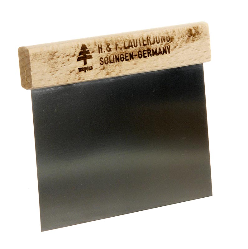 Grattoir en acier inoxydable avec manche en bois, 12x11cm, idéal pour lisser la pâte, outil de cuisson