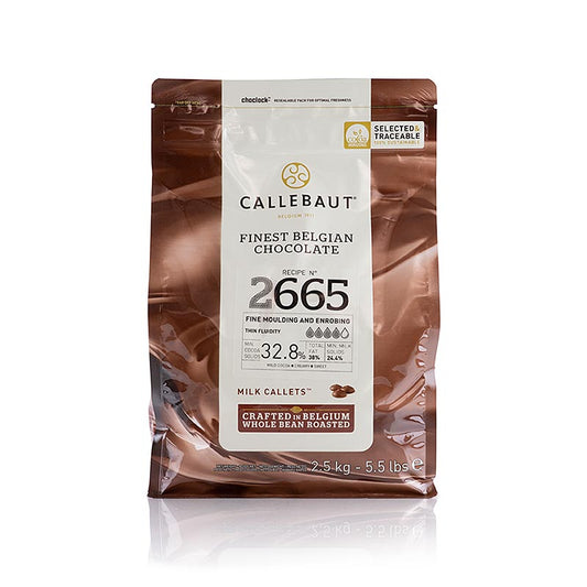 Image du produit 2,5 kg de callets de crème pâtissière au lait entier avec 33% de cacao