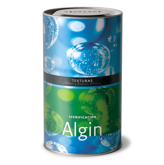 Algin (alginate), un produit de Texturas Ferran Adrià, E 400, 500 g, idéal pour les applications gastronomiques telles que la fabrication de mousses et de caviar.
