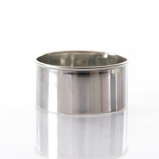 Coupe-bagues en acier inoxydable, lisse, d'un diamètre de 5 cm, d'une hauteur de 25 cm et d'une épaisseur de 03 mm, emballé par pièce