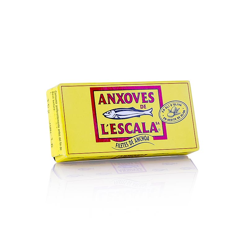 Filets d'anchois de première qualité, 50 g, conditionnés dans de l'huile d'olive de L'Escala