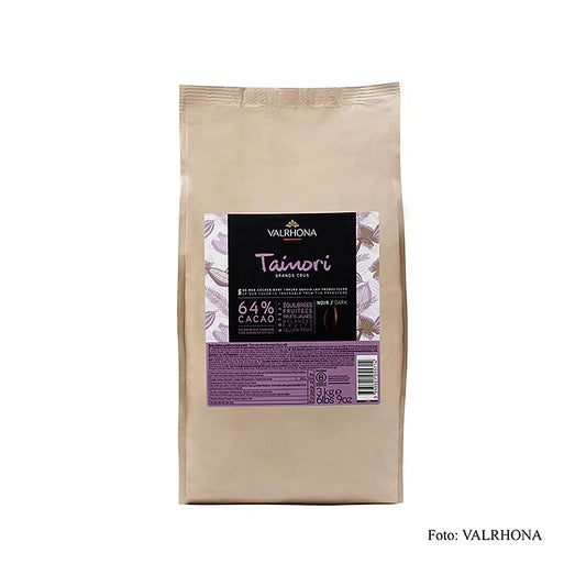 Valrhona Tainori Grand Cru, couverture, Callets, 64% de cacao, République Dominicaine, 3 kg - Fèves de cacao de luxe 64% de la République Dominicaine, paquet de 3 kg