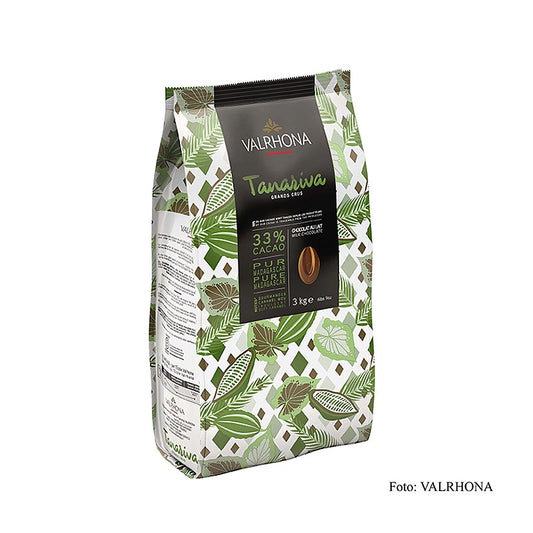 Valrhona Tanariva Grand Cru callets de couverture au lait entier, 33% de cacao, 3 kg - Un délicieux et crémeux chocolat de couverture au lait de haute qualité
