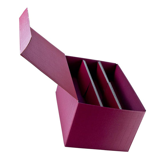 Coffret de présentation pour 6 bouteilles de 0,75 l chacune, bordeaux, 1 pièce, idéal pour présenter et conserver vos bouteilles de vin préférées
