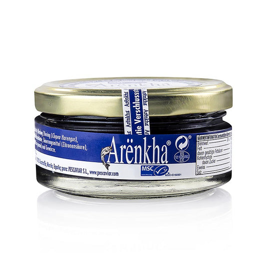 Caviar Arënkha (anciennement Avruga/Harenga), à base de harengs fumés, 120 g - Alternative de luxe au vrai caviar, à base de harengs fumés, 120 g