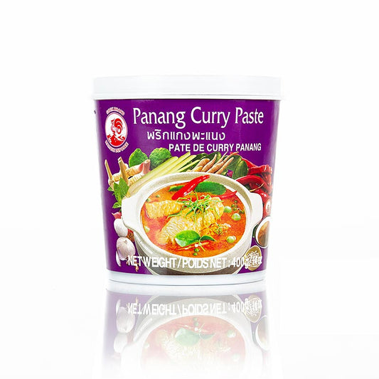 Pâte de curry Panang de marque Cock, 400 g - Une pâte de curry thaïlandaise délicieuse et épicée pour préparer d'authentiques plats au curry Panang