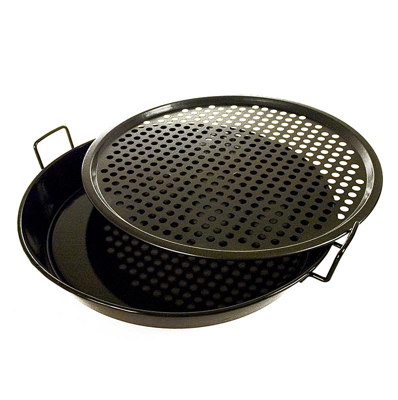 Set de 2 poêles et plateaux à pizza universels pour barbecues à partir de 48 cm de diamètre, adaptés aux accessoires Outdoorchef gourmet set