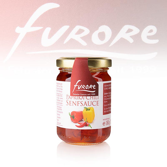Furore - Sauce paprika-piment-moutarde, 130 ml - Une sauce savoureuse et épicée à base de paprika, de piment et de moutarde, dans un flacon pratique de 130 ml.