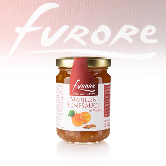 Bouteille de 130 ml de Furore Sauce abricot et moutarde aux amandes