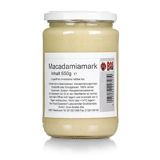 Pulpe de macadamia crue biologique sans additifs, paquet de 650 g, BOS FOOD