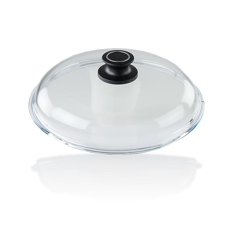 AMT Gastroguss, couvercle en verre pour poêle à frire, poêle à frire et wok, ø 28cm, verre, 1 pièce - Image d'un couvercle en verre pour poêle à frire, poêle à frire, poêle à frire et wok avec un diamètre de 28cm, en verre, 1 pièce