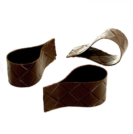 Moules à chocolat noir en forme de goutte avec motif de bambou, 50mm de diamètre, 95mm de hauteur, 40mm d'épaisseur, 480g, 36 pièces