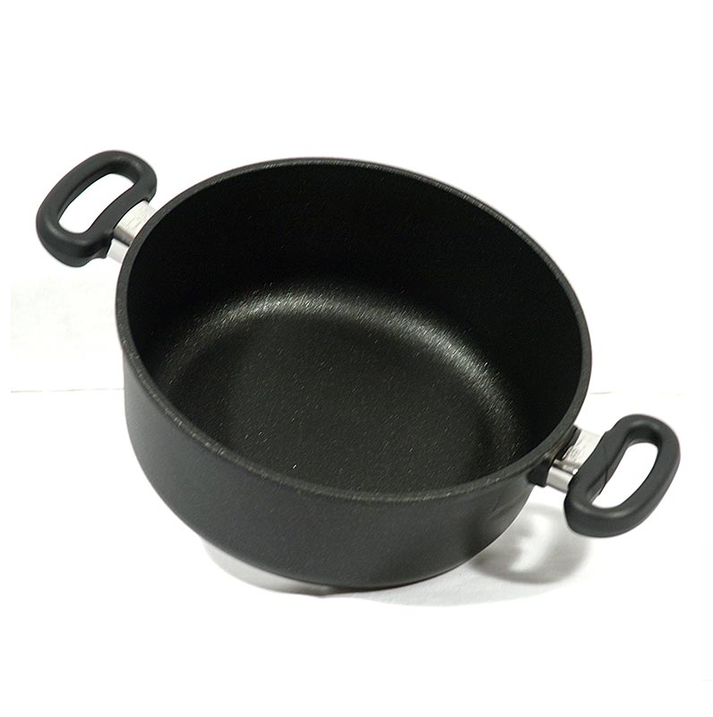 AMT Gastroguss plat à rôtir 24cm de diamètre et 10cm de hauteur, convient pour rôtir la viande et les légumes, 1 pièce