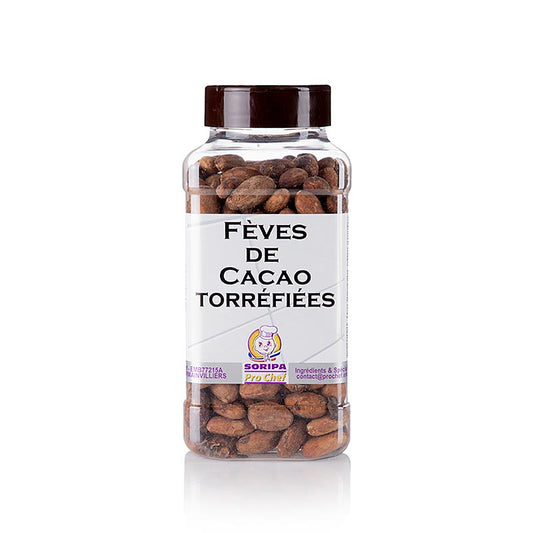 Fèves de cacao torréfiées et entières de Soripa, paquet de 500 g, parfaites pour la préparation de délicieux chocolats et desserts.