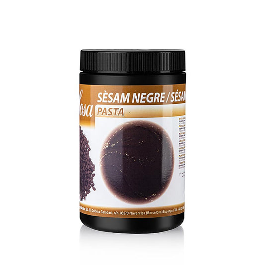 Sosa Paste - Sesame, raw, black, 100%, Sesame Negre, 1 kg - Un kilogramme de pâte de sésame noire crue de Sosa, fabriquée à partir de graines de sésame noir à 100%.