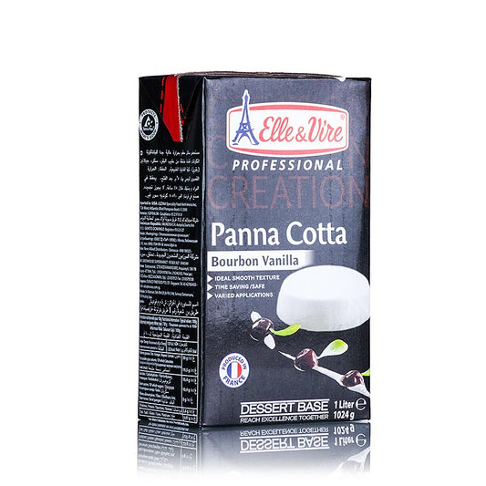 Une image en gros plan du fond de dessert Elle & Vire 1 litre Panna cotta, disponible à un prix spécial et valable jusqu'à 06092024.