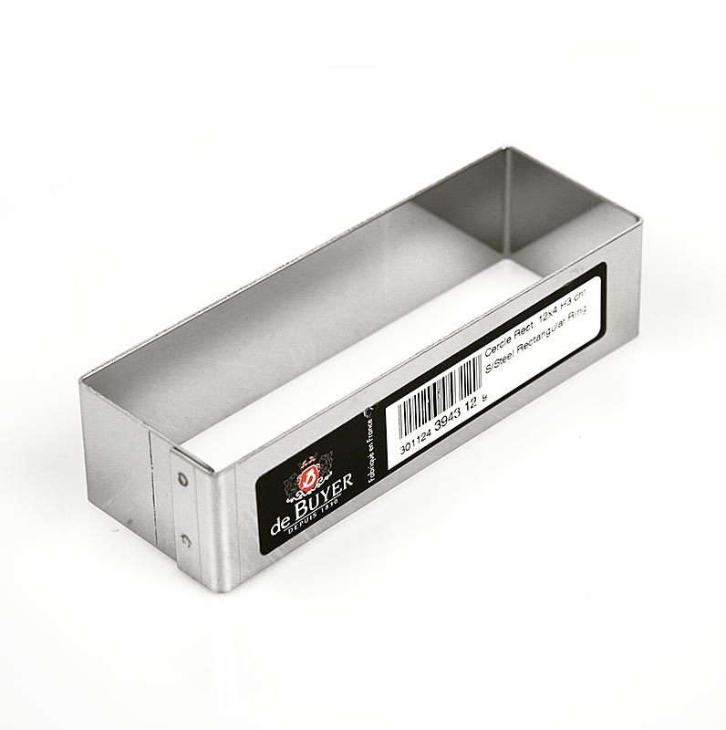 Cadre deBUYER en acier inoxydable, rectangulaire 124 x 43cm, 3cm de haut