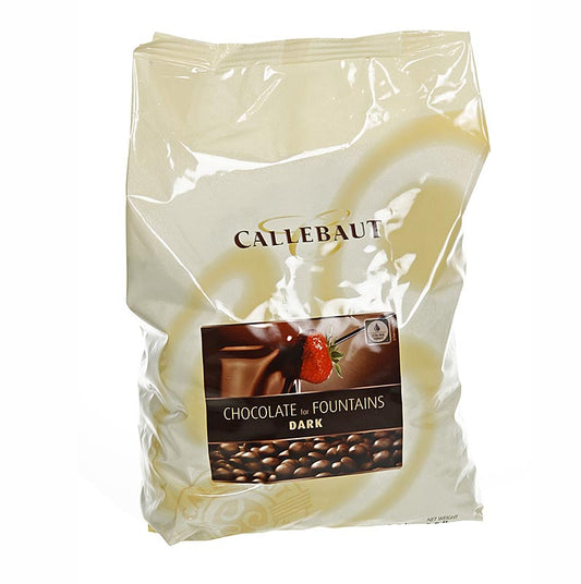 Callets de chocolat noir pour fontaines et fondues, riches en 56,9% de cacao, emballés dans un sac de 2,5 kg