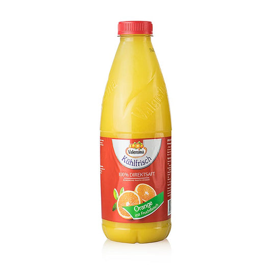 Jus d'orange, 100% jus direct, Valensina, 1 litre - jus d'orange délicieusement rafraîchissant de Valensina, pressé directement à partir d'oranges juteuses.