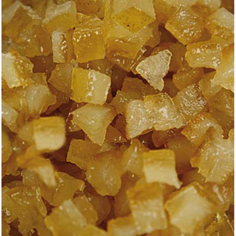 Écorce de citron confite de Corsiglia Facor, finement hachée, conditionnée dans un récipient de 2,5 kg
