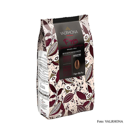 Valrhona Coeur de Guanaja, couverture noire, Callets, 80% de cacao, faible teneur en beurre de cacao, 3 kg - couverture de chocolat noir de haute qualité avec une faible teneur en beurre de cacao (80%), parfait pour la préparation de délicieux desserts et gâteaux.