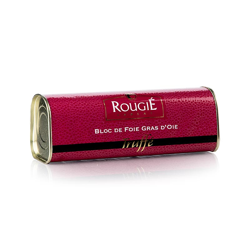 Bloc de foie d'oie de 310 g avec 3% de truffe, de la marque Rougié, conditionné en trapèze