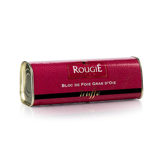 Bloc de foie d'oie de 310 g avec 3% de truffe, de la marque Rougié, conditionné en trapèze