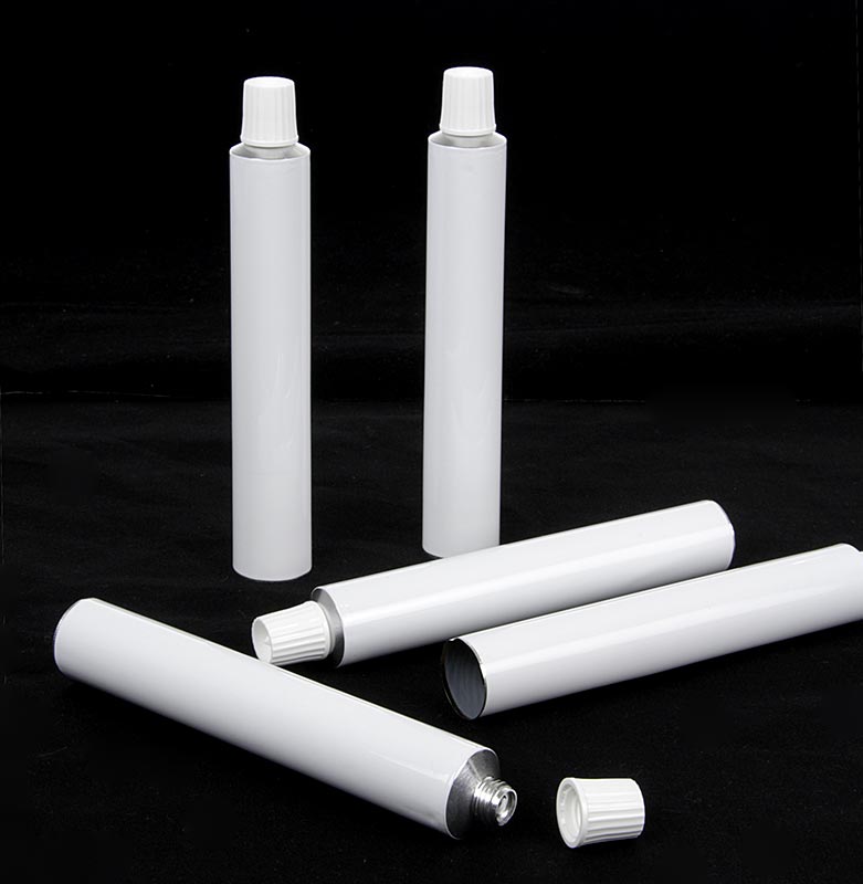 Image d'un tube de remplissage blanc vide de 30ml de la marque 100% Chef